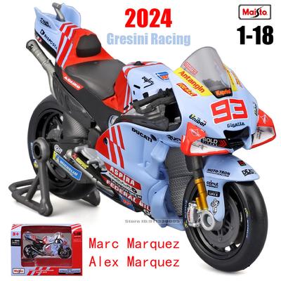 Maisto 1:18 2024 Gresini Racing MotoGP #93 Marc Marquez #73 Alex Marquez liga de alumínio fundido modelo de motocicleta coleção presente brinquedo