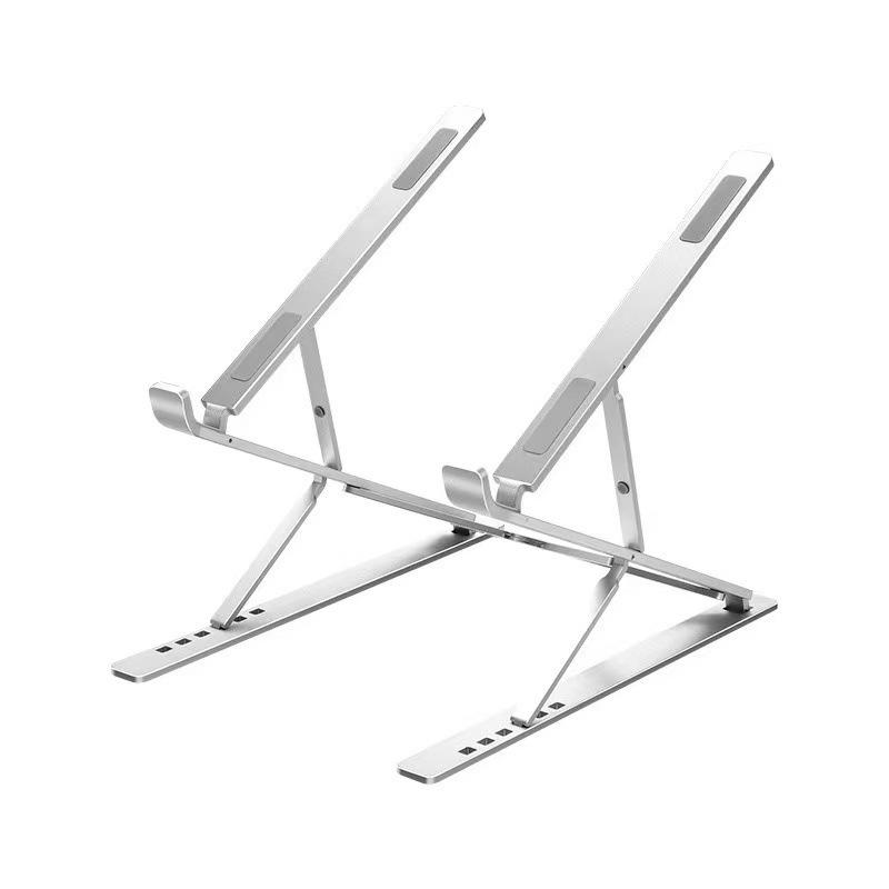 Portable Aluminum Laptop Stand with Double Layer Folding Design and Cooling Feature