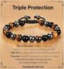 Natürliches Obsidian Tigerauge Magnetisches Stretch-Armband Verstellbares Handgefertigtes Perlen-Armband Für Wellness
