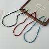 Collana da Donna in Argento Sterling 925 con Turchese, Onice Rosso e Nero, Collana a Catena per Maglione, Gioiello per Matrimonio, Festa, Regalo