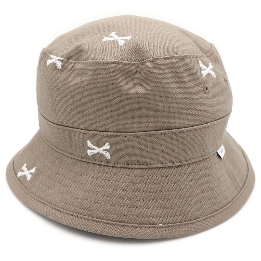 Used WTAPS (Double Taps) 22SS BUCKET HAT Crossbone Embroidery Bucket Hat Khaki 221HCDT-HT16