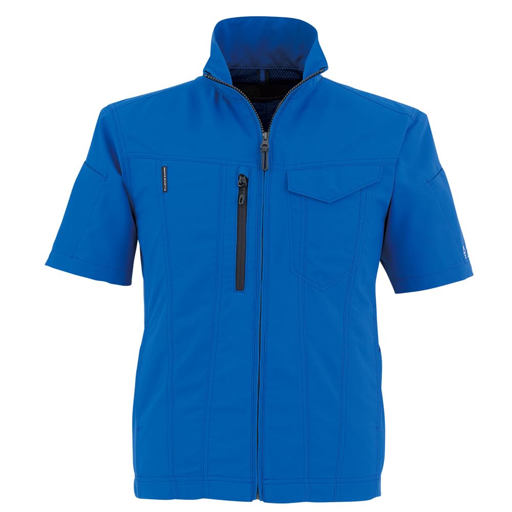 [COCOS Nobuoka] AE-9050 BOTTLE TECH® Eco Stretch Short Sleeve Blouson, Blue, Size L