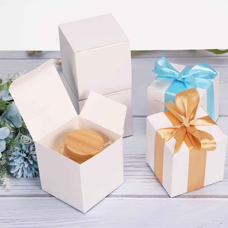 WTEMPO White Paper Small Gift Boxes Foldable DIY Party Treat Boxes Bridesmaid Proposal Boxes Universal Packaging Boxes for Storing Delicate Items