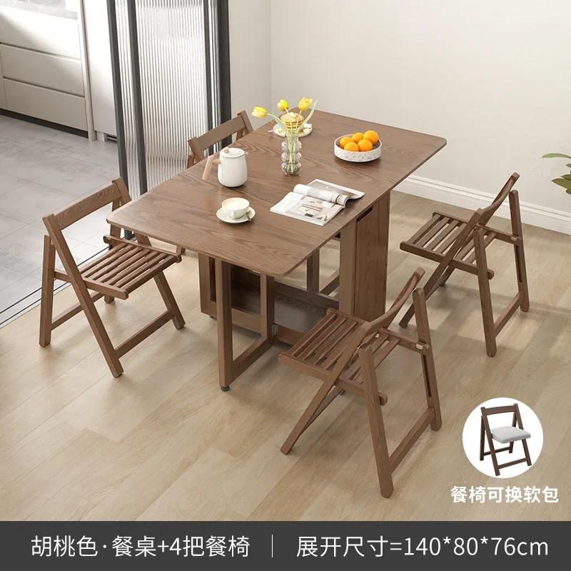 For Folding Dining Table Set 6 Chairs Luxury Modern Space Savers Minimalist Dining Table Nordic Table À Manger Kitchen Furniture