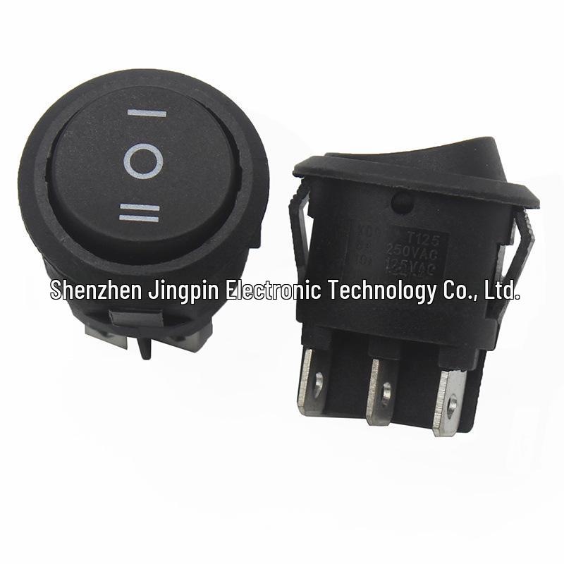 6-poliger runder Wippschalter KCD1, 3-Gang, 22 mm Öffnung