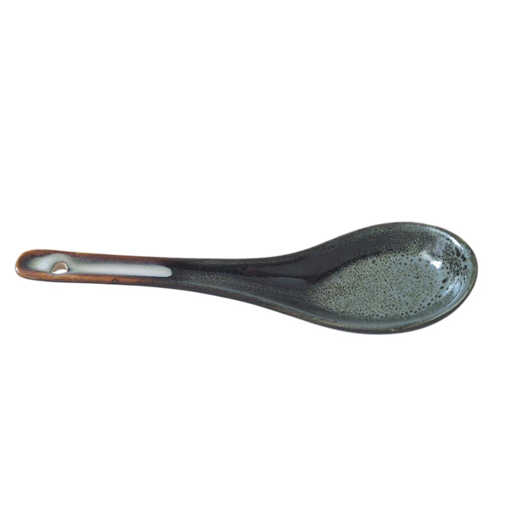 Ceramic Spoon For Ramen Soup Lunch 16 Cm Colorful Ombres Japanese