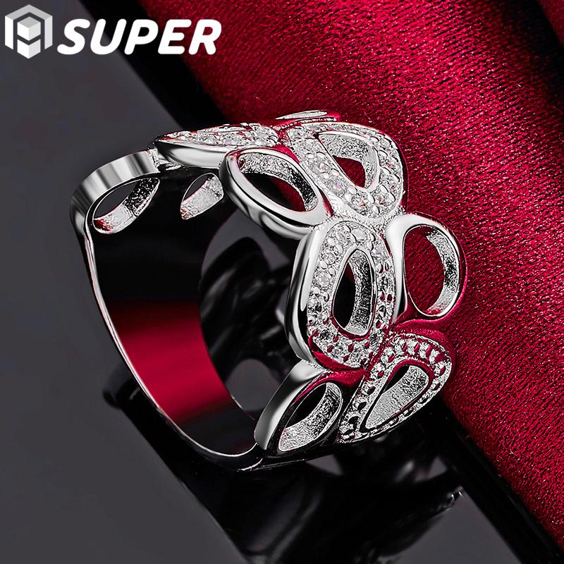 925 Sterling Silver AAA Zircon Heart Ring Jewelry