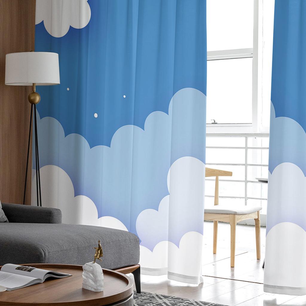 Cartoon Clouds And Stars Sheer Curtains Window Curtains For Living Room Bedroom Blinds Kids Room Home Decor