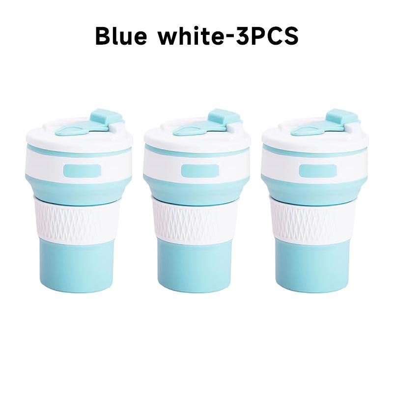 350ML/500ML Silicone Folding Cup Collapsible Mug With Cover Coffee Travel Outdoors Portable Water Drinking Tea Cups