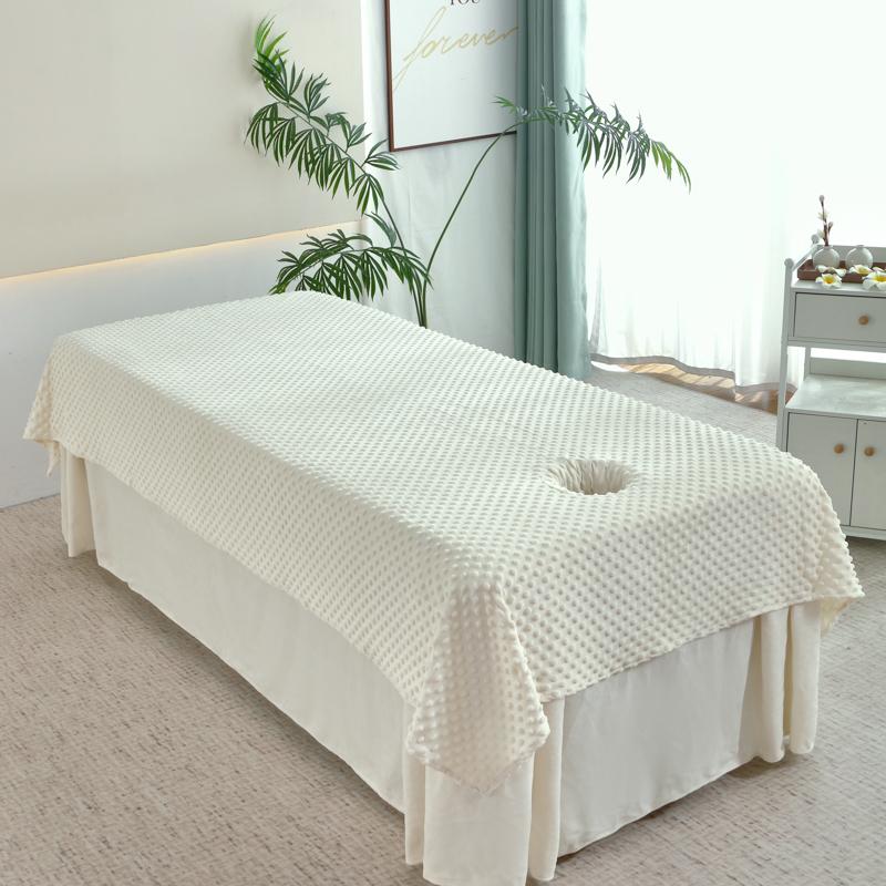 Luxury Warm Soft Velvet Bean Bed Sheet For Beauty Salon Bed Covers Cosmetic Massage Spa Bed Table Cover With / Without Hole