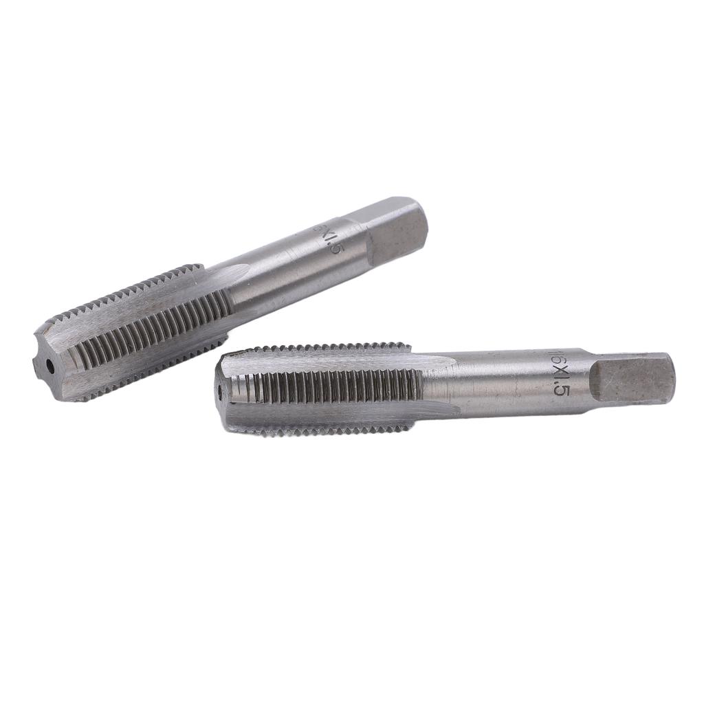 2Pcs Straight Flute Tap High Speed Steel   Hand Flute Tap Standard Screw Tapping Tool
