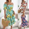 Spring and Summer Casual Long Skirt Fashion Printed Holiday Dress