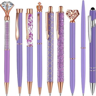 Schreibt Glatt Glitzer Krone Diamant Stift Bling-Aussehendes Robustes Metall Stifte Set Student