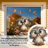Removable Fall Window Stickers for Home Autumn Static Sticker with Cute Animals & Maple Leaves, Harvest Seasonal Glass Living Room Festival