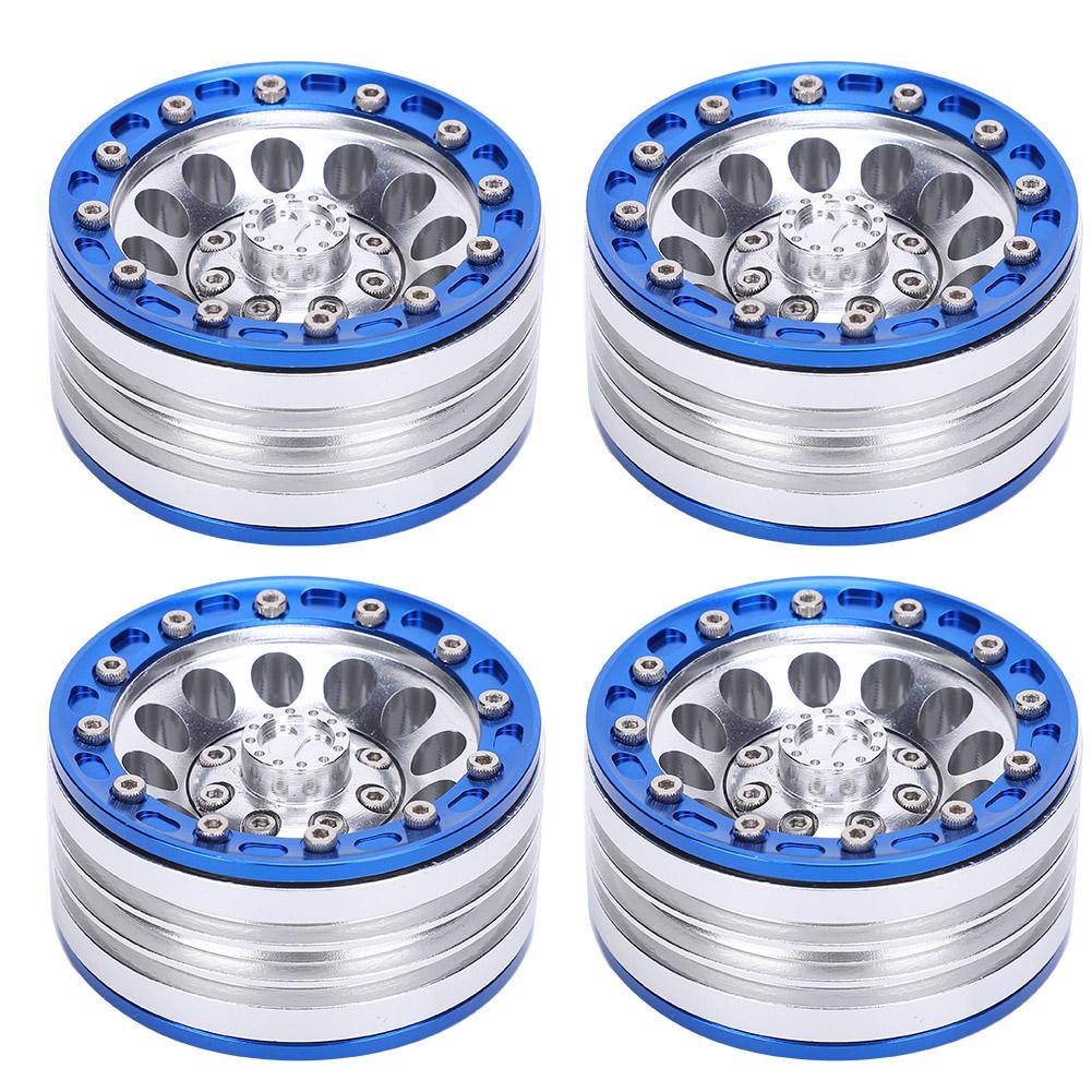 4pcs Metal Wheel Hub RC Car A Essories Fit for 1Celsius10 RC Crawler 1.9 Inch(Red Black )
