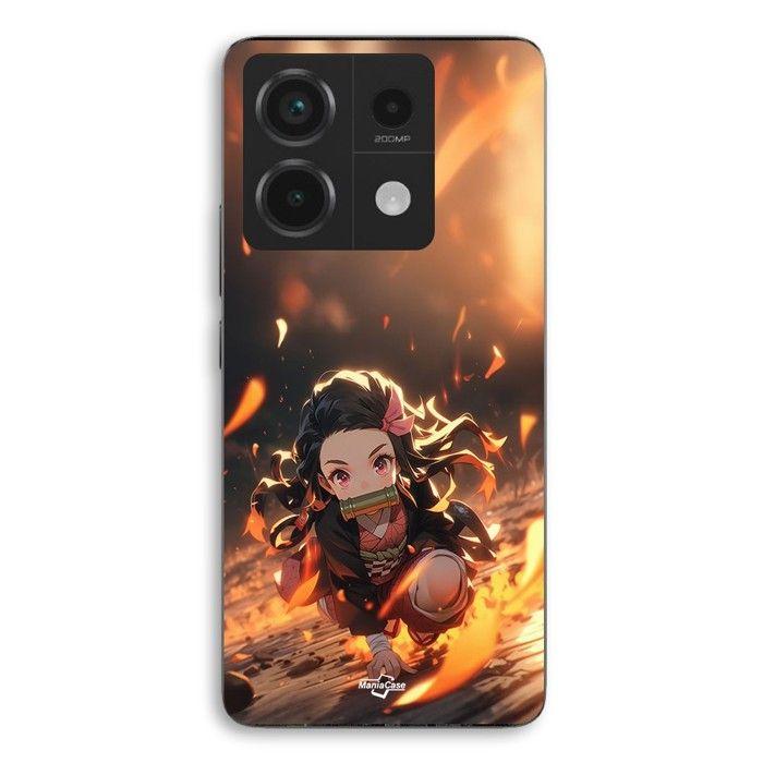 Coque de téléphone - MANIACASE - Xiaomi Redmi Note 13 Pro 5G - Silicone TPU - 3D art anime - Demon Slayer Nezuko