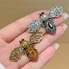 Vintage Rhinestone Insect Bee Brooches For Women Clothing Coat Jewelry Party Accessries Gifts