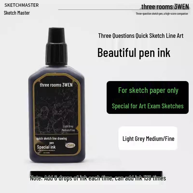 Refillable Quick Sketch Pen Set: Fine, Small, Regular, Large Gray Brush Pens for Art Line Drawing