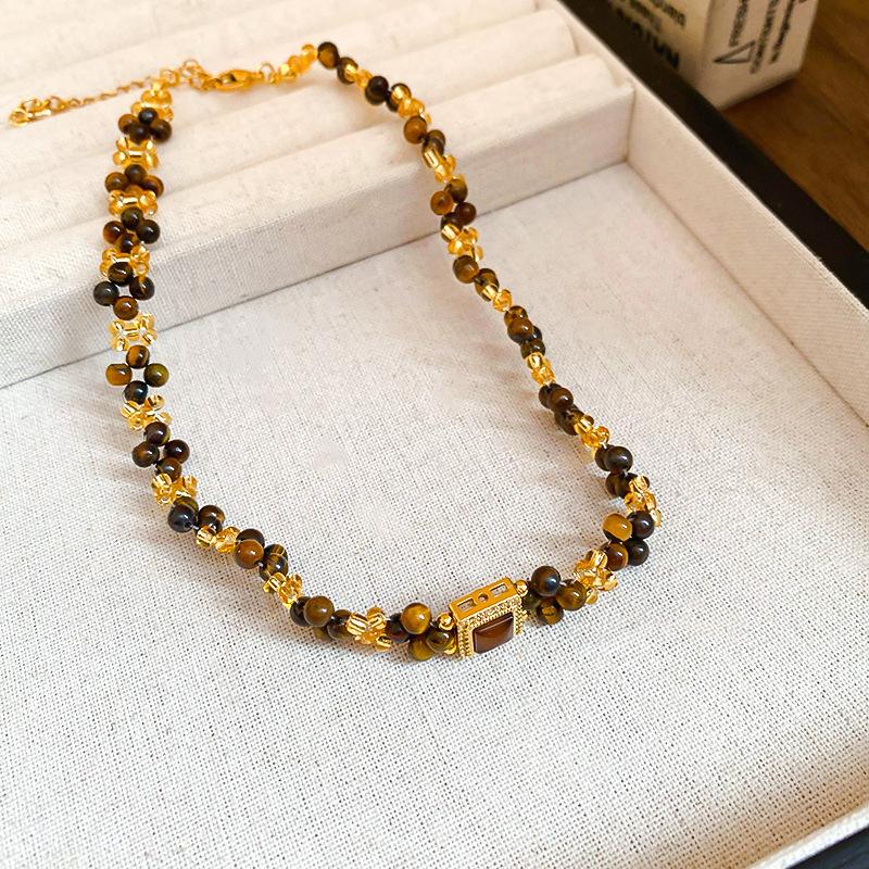 Ethnic Style Irregular Beaded Crystal Beaded Necklace Women's Clavicle Chain Holiday Style Necklace