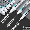 1-20Pcs White Permanent Marker Pens 0.7/1.0/2.5MM Markers Paint Pen For Plastic Leather Glass Stone Metal Art Painting Supplies