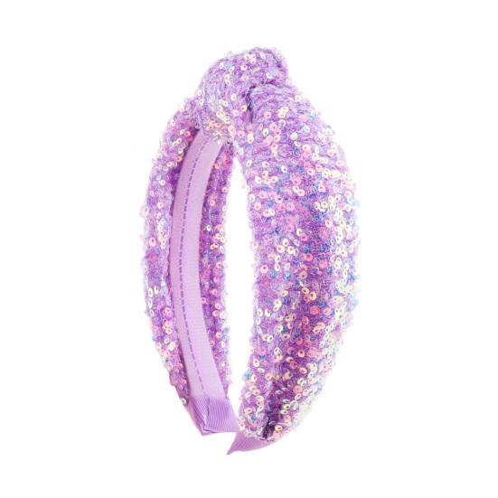 Girls Hair Hoop Knotted Shiny Sequin Elastic Headband Comfortable Fit Glittery Sparkling Hairband Hair Accessories