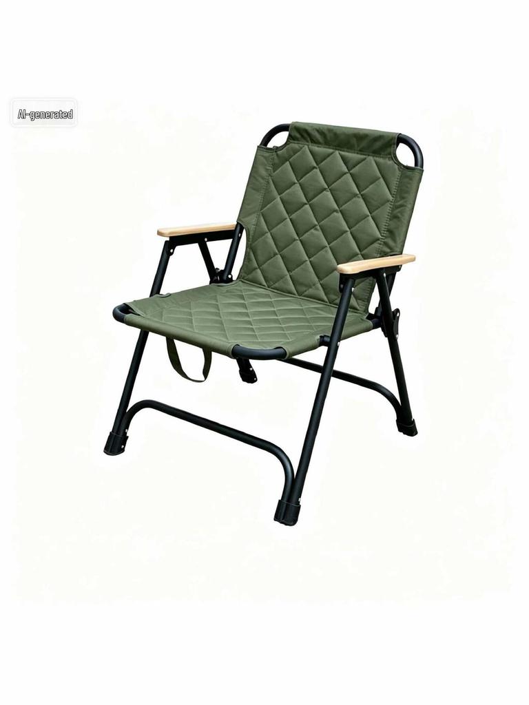 Kermit Portable Folding Camp Chair - Thick Oxford, No Assembly Required, High Load Bearing for Outdoor Camping and Fishing.
