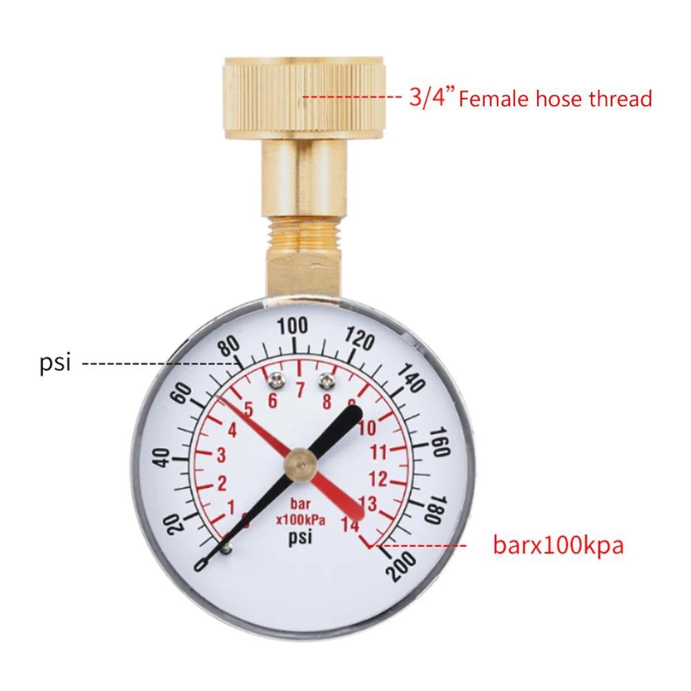 

Face Pressure Gauge 15/30/60//100//160/200 PSI & Bar for Air Gas Water Fuel Liquid.Car Tyre Air Pressure Tester Tire Gauge