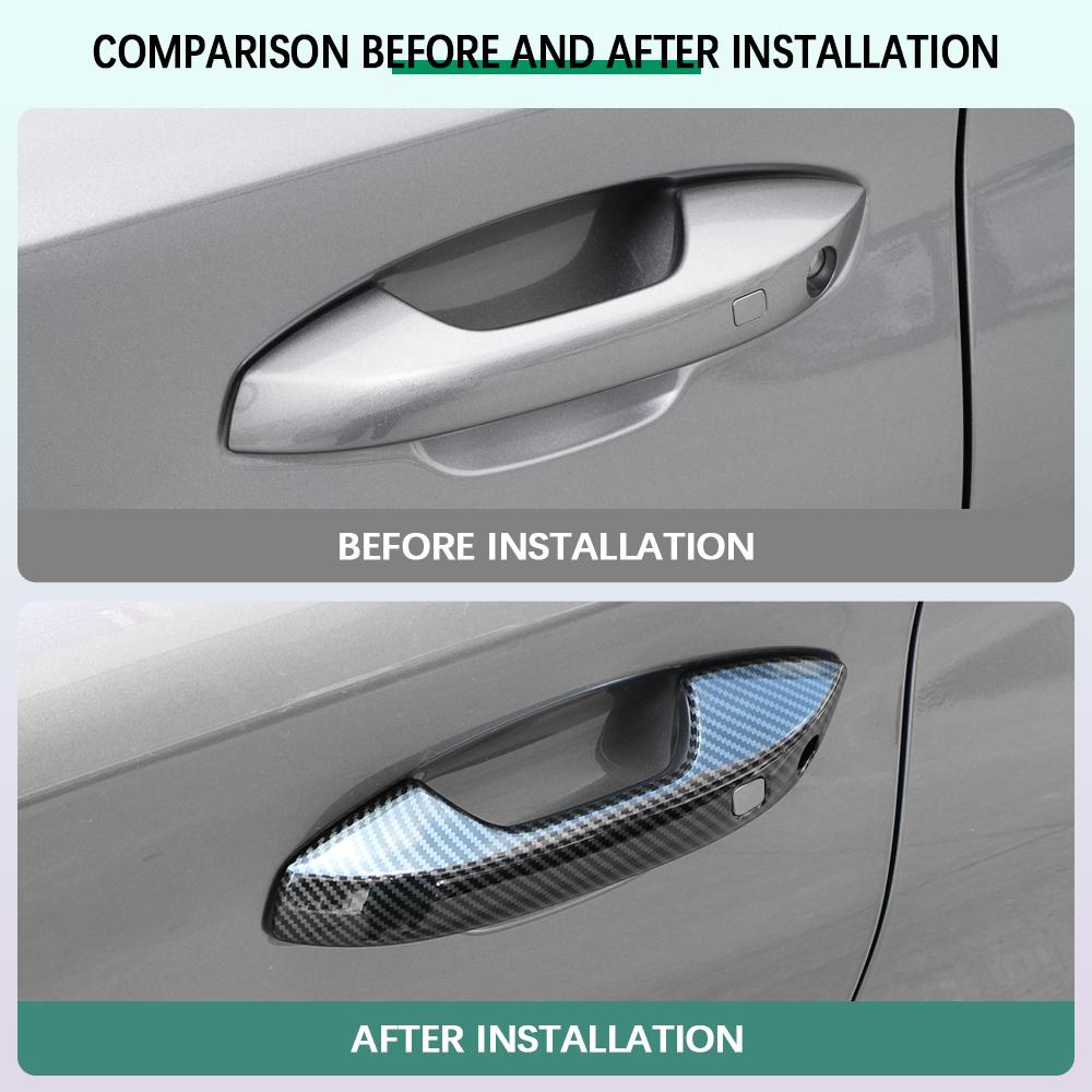 Bilens Ytterdörrhandtagsskydd Klistermärke Trim för BYD Atto3 Atto 3 2025 2025 2025 ABS Imitation Kolfiber Dekoration RHD/LHD
