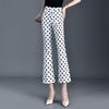 2025 New Arrival: Women's Polka Dot Slim Fit Flare Cropped Pants with Elastic Waist