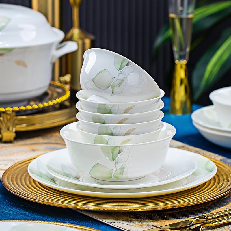 Set di 56 Pezzi di Porcellana Ossea Stile Jingdezhen