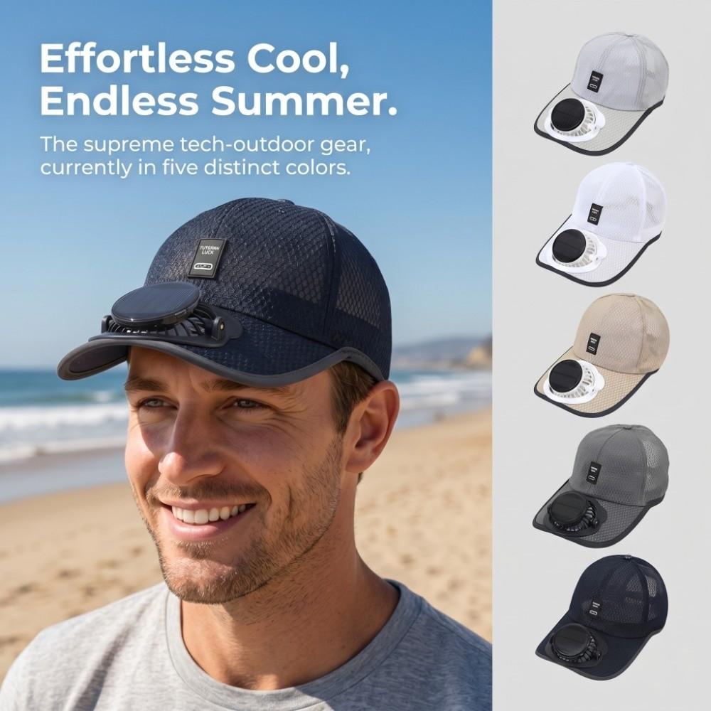 Sun Protection Solar Powered Fan Hat UV Protection Breathable Mesh Sun Hat Hot Weather