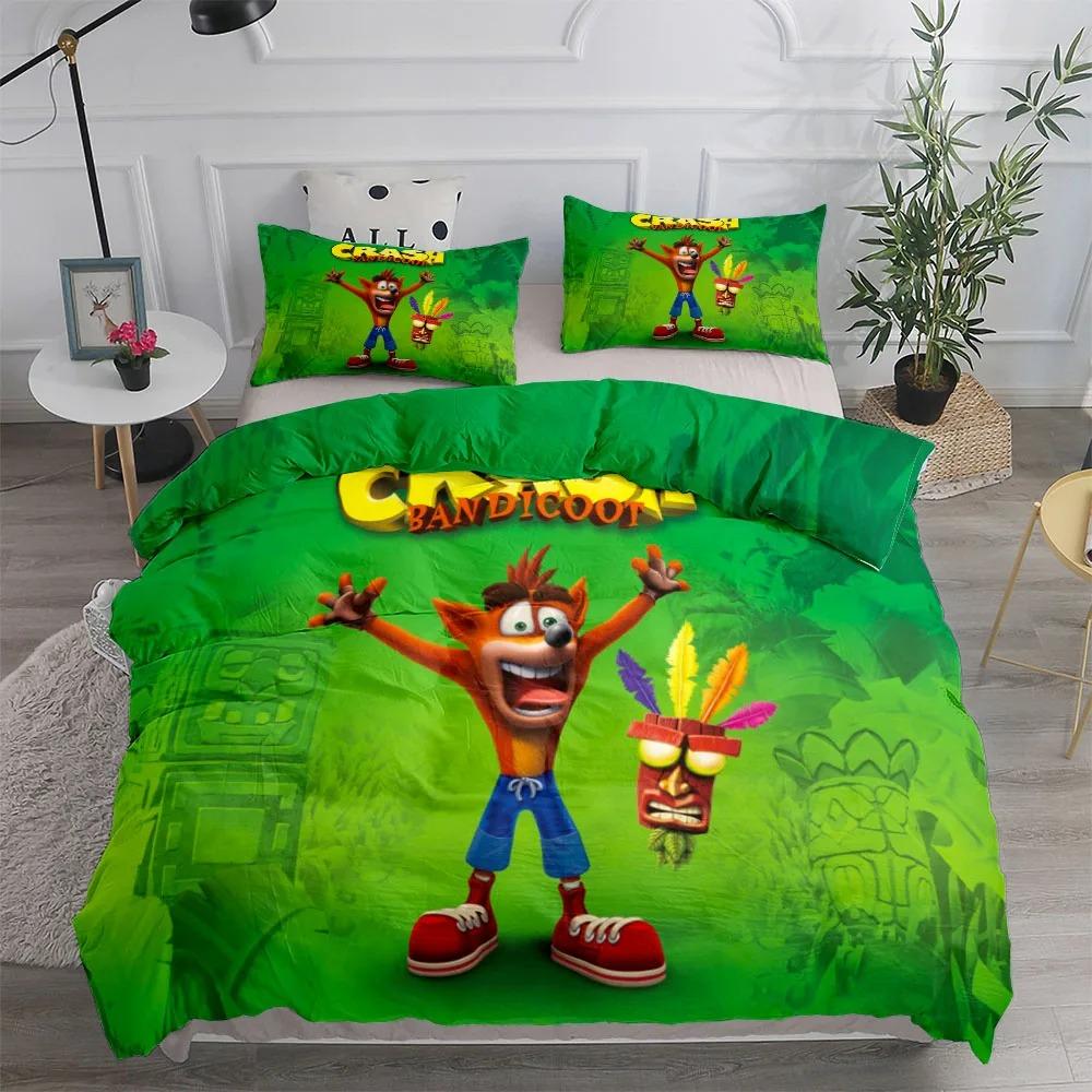 Crash Bandicoot Game Bedding Sets Exquisite Bed Supplies Set Duvet Cover Bed Comforter Set Bedding Set Luxury Birthday Gift