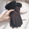Gloves Women Winter Fleece Lined Thick Warm Ins Cute Touchscreen Modal Autumn Winter E Bike Cold Proof Riding Gloves