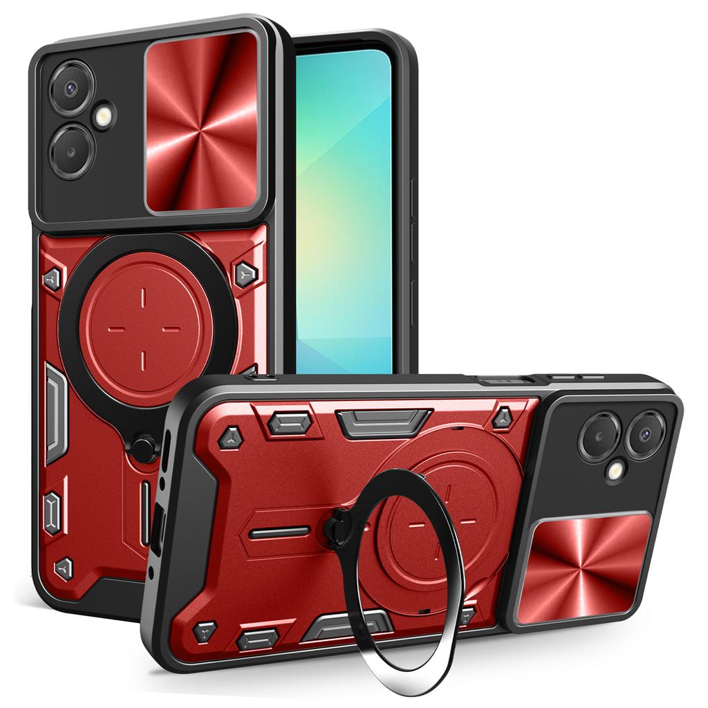For Samsung Galaxy A06 5G Case TPU + PC Phone Cover with Kickstand , Slide Lens Window