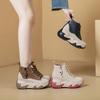 Herbst neue Schuhe Damen dicke Sohle cm Höhenunterschied lässig Damen Trend kurze Stiefel Schnürung High-Top Damenschuhe