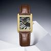 Men's Classic Minimalist Square Dial Leather Strap Waterproof Wristwatch