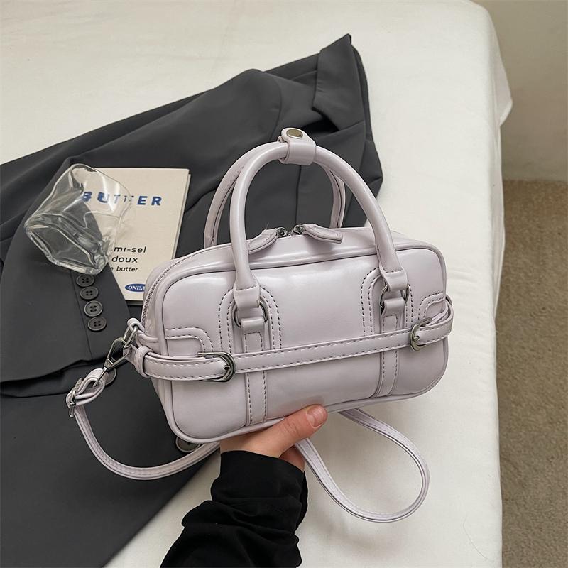 2026 New Fashion Simple PU Material Boston Shoulder Bag Versatile Minority Design Sense Commuter Crossbody Bags for Women
