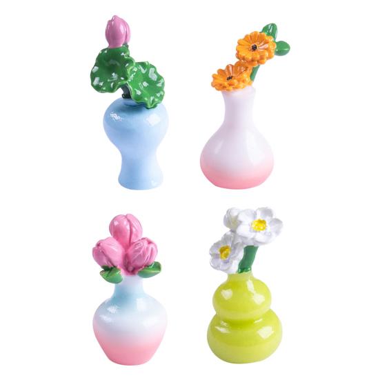 

4 шт. Мини-ваза Орнамент Исцеляющий Мини-сад Снятие стресса Партнер Смола Букет Настольный Нарративный Декор 4pcs