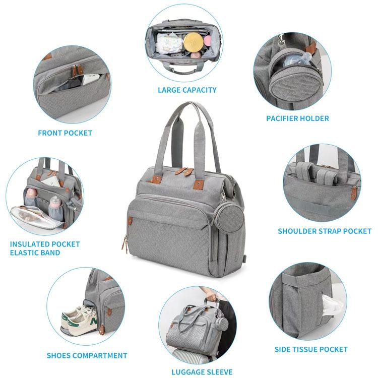 New Korean Waterproof Lightweight Crossbody Mummy Tote Bag for Outings and Hospital