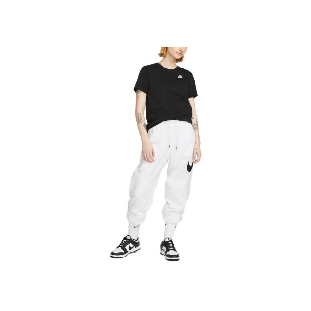 Nike Solid Color Logo Crew Neck T-Shirt Women Tops Black DX7902-010