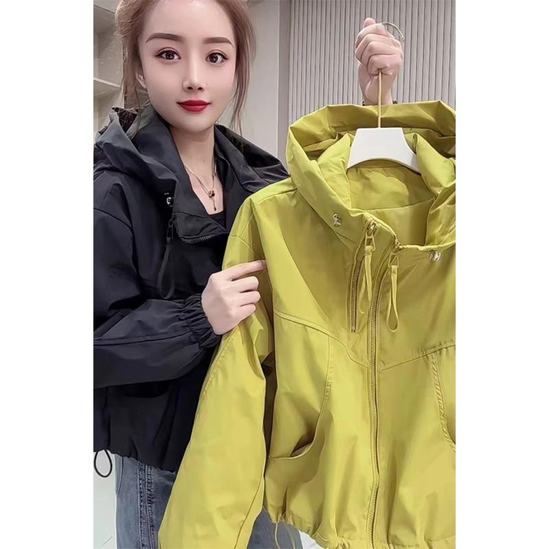 Fashion Hooded Short Jacket Women Streetwear Double Zipper Coat Casual Loose Outerwear Students Jackets Spring Autumn