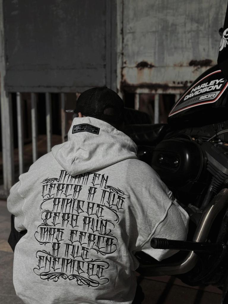 Chicano Lockere Passform Schwer Bestickter Floraler Frottee-Hoodie für Herbst & Winter