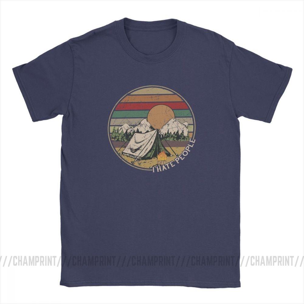 Love Camping I Hate People Vintage Funny T Shirts For Men Camping Hiking Short Sleeve Tops