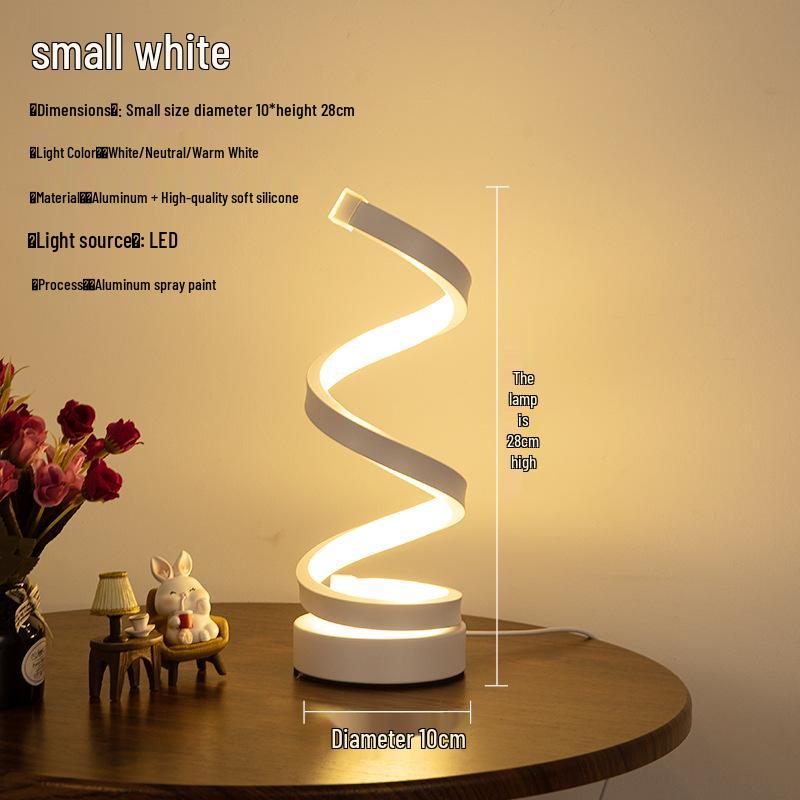 

Double Helix Seaweed Snake-shaped Night Light—Creative Bedside Table Lamp for a Cozy Atmosphere. Single Pack - 3W