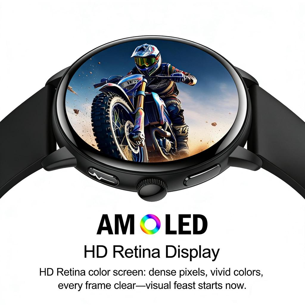 SACOSDING AMOLED Screen Men Smart Watch  Health Monitoring AI Dial AI intelligent Q&A BT Calling Outdoor Sports Fitness Women Smartwatch
