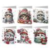 6PCS DIY Xmas Designs Rhinestone Diamond Art Mosaic Postcards Diamond Art Handmade Cards Thank You Cards and Holiday Blessings