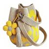 Handmade Crochet Flower Tote Bag With Pu Material For Gift Giving And Casual Use