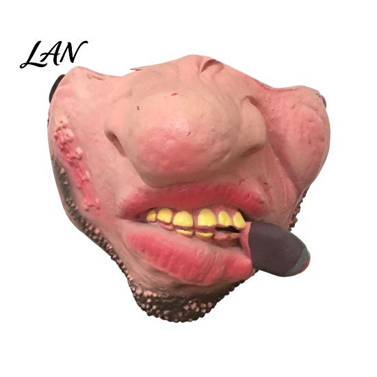 Funny Character Masque for Adults Latex Halloween Half Face Adults, Scary Horror Party Humorous Photo Booth Props with Elastic Strap Cosplay, Carnival