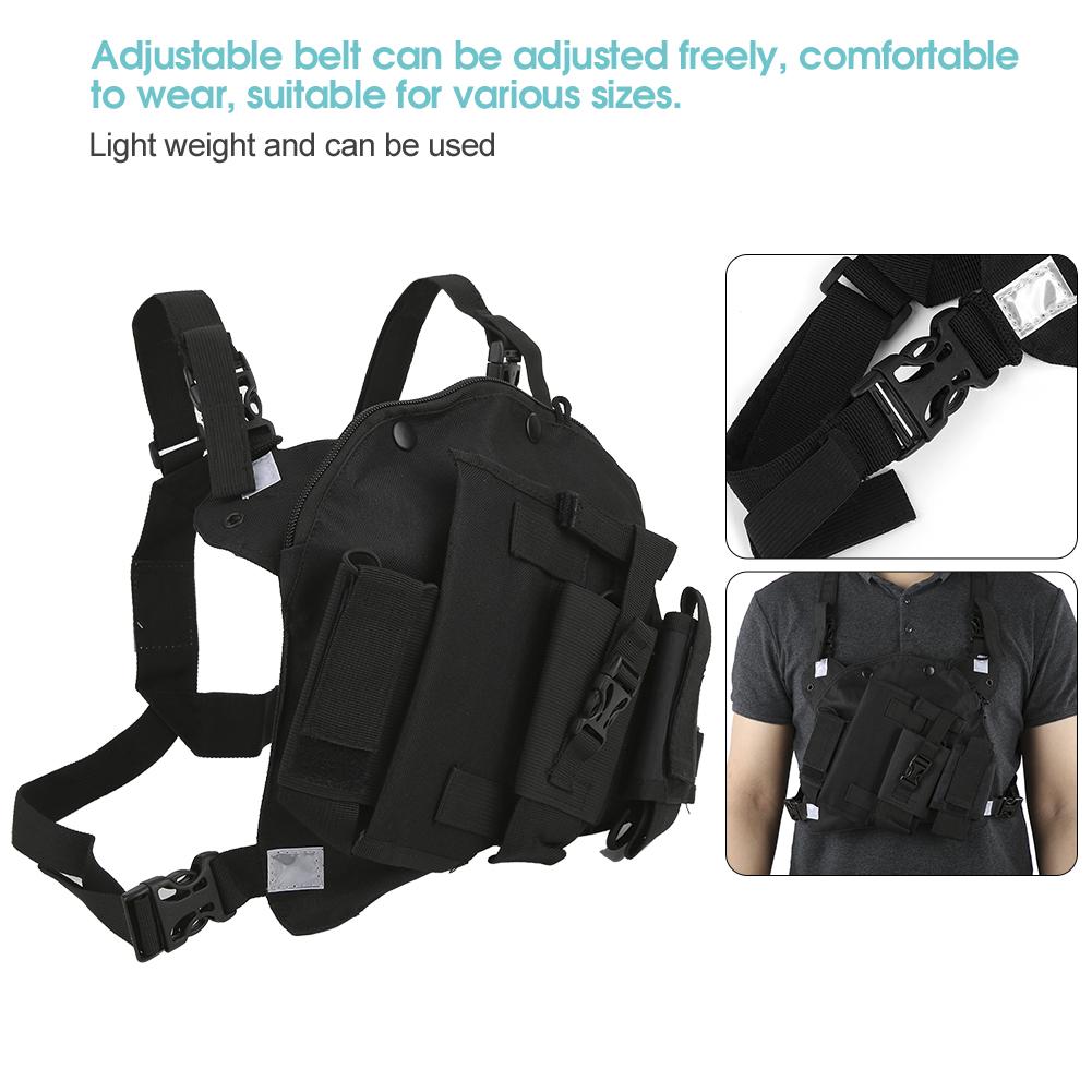 Skrå toveis radiosele justerbar walkie-talkie brystveske lomme for militære sykehus