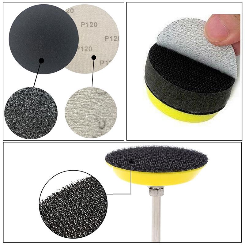 3-Inch (75mm) Flocking Sandpaper Sponge Pad Set, 142 Pieces – For Dry and Wet Grinding